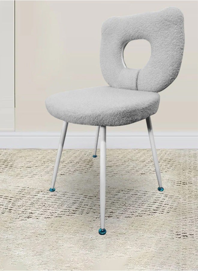 إن كي أكس كرسي عصري من القماش المخملي مع مسند ظهر منحني وأرجل معدنية - Image 4