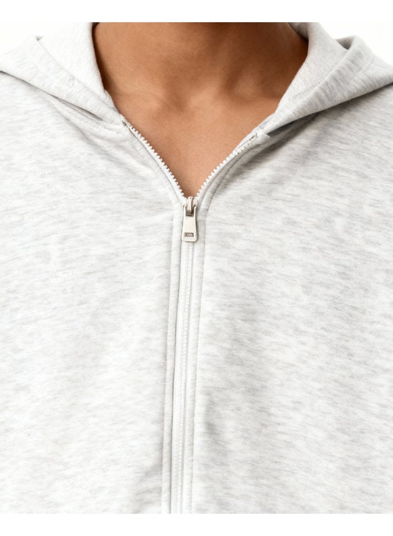 Feathers Oversized Men’s Zip-Up Hoodie 100% Cotton for Winter - Image 4