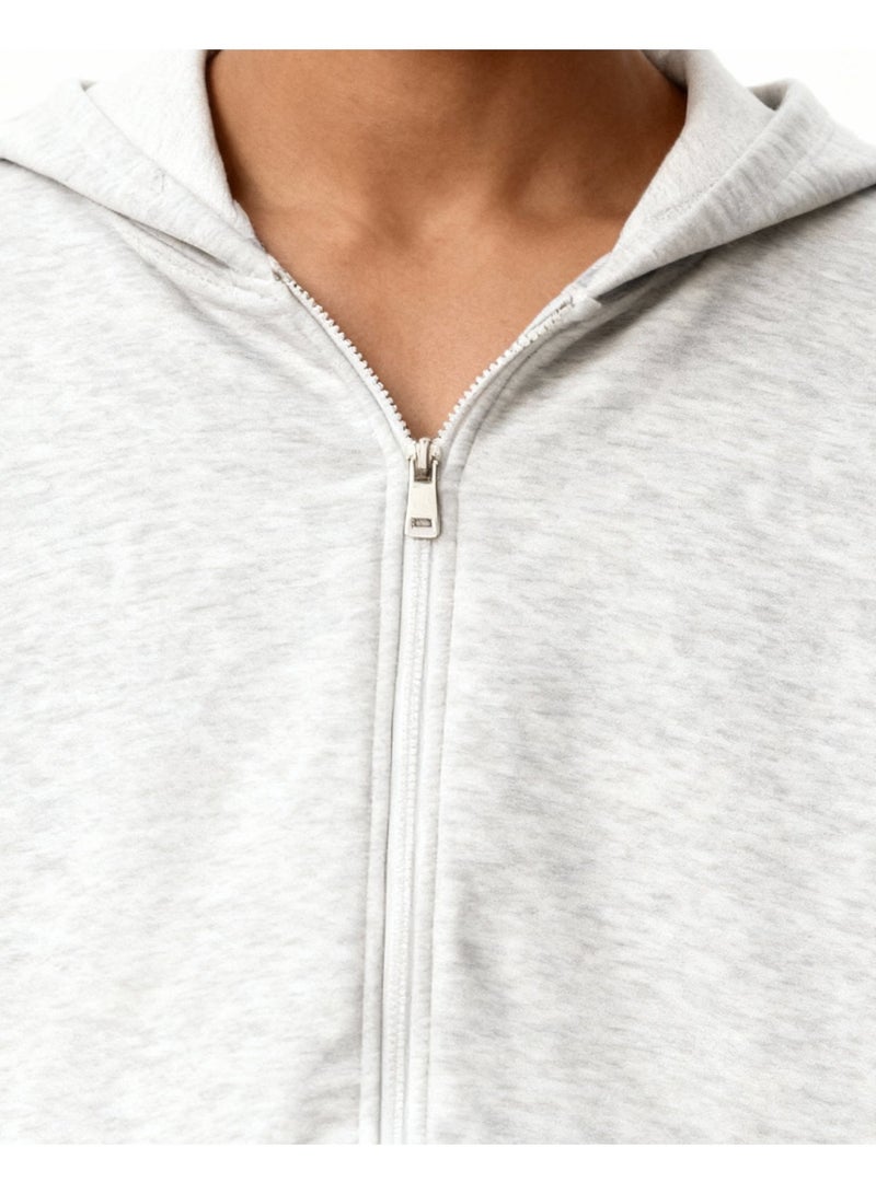 Feathers Oversized Men’s Zip-Up Hoodie 100% Cotton for Winter - Image 3