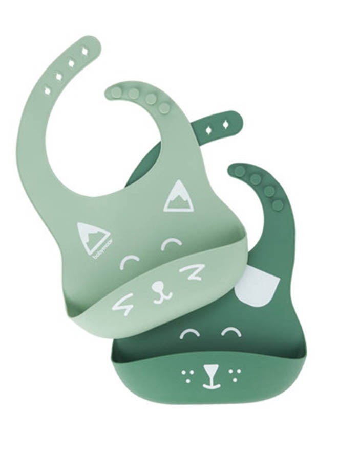babymoov Set Of 2 Bib'Isy Silicone Bibs, Soft Silicone Material, Easy To Clean, Deep Pocket Design, Adjustable Neck Closure - Image 1