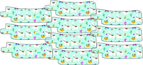 Nasogastric or Oxygen Tube precut Adhesive Tape Party Llama Theme x 10 Pack. (Mix Left & Right Side)