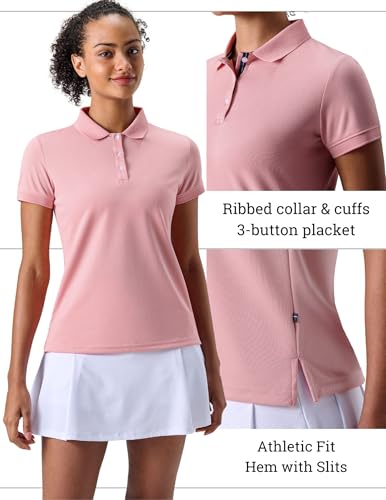 Liberty Pro 3 Pack Women's Athletic Dry Fit Polo Shirts, Wicking Short Sleeve Collared Golf T Shirt Tennis Tops (Set 5, Small) - Image 5