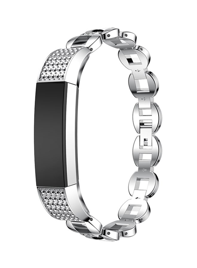 ISank Rhinestone Replacement Band For Fitbit Alta And Fitbit Alta HR Silver/Clear - Image 4