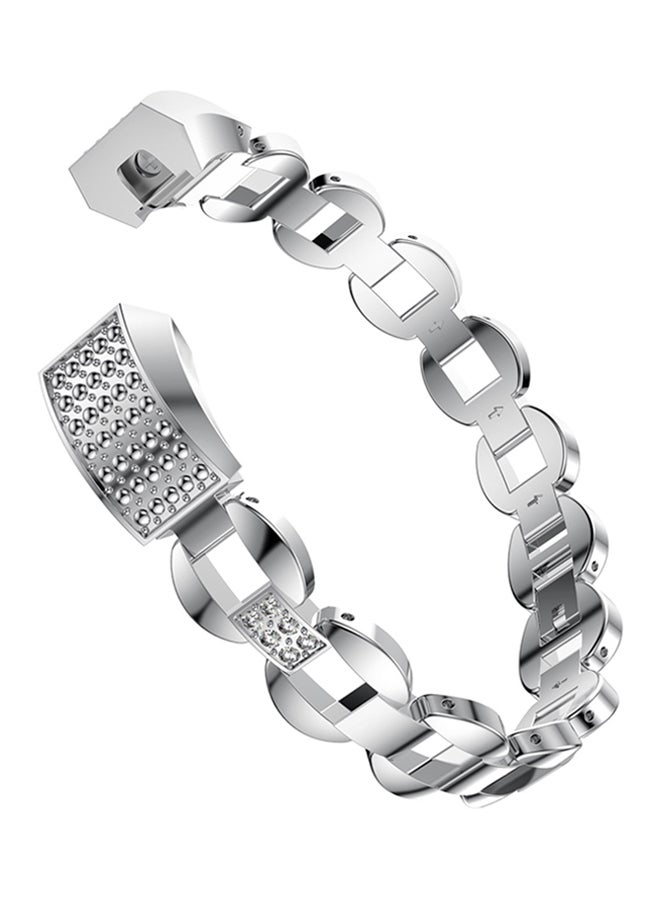 ISank Rhinestone Replacement Band For Fitbit Alta And Fitbit Alta HR Silver/Clear - Image 1