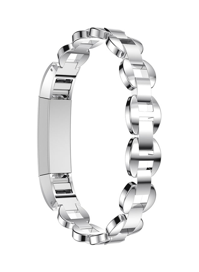 ISank Rhinestone Replacement Band For Fitbit Alta And Fitbit Alta HR Silver/Clear - Image 3