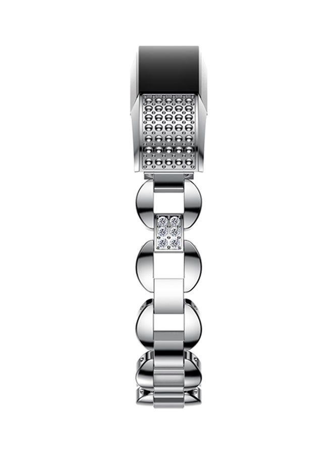 ISank Rhinestone Replacement Band For Fitbit Alta And Fitbit Alta HR Silver/Clear - Image 5