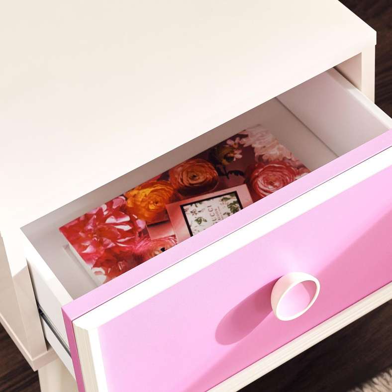 Pan Home Kids Nightstand with 1 Drawer - Pink - Image 3