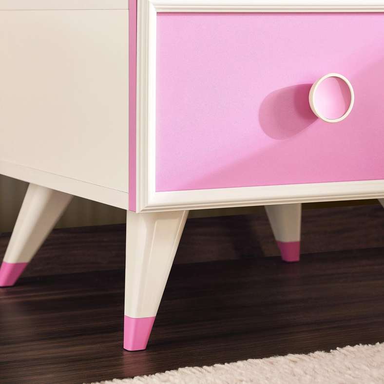Pan Home Kids Nightstand with 1 Drawer - Pink - Image 4
