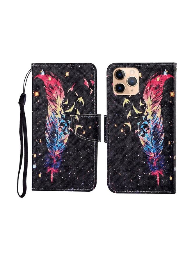 Generic - Case Cover For iPhone 11 Pro Painted Pattern Horizontal Flip Leathe Case Feather - Image 1