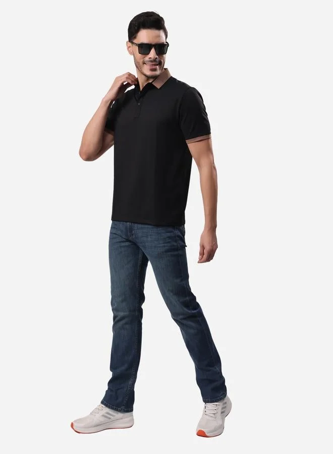 ستايلوكس تيشيرت بولو بأكمام قصيرة بقصة عادية وزخرفة متباينة من ستايلوكس