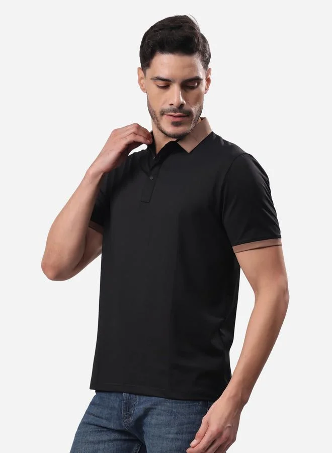 ستايلوكس تيشيرت بولو بأكمام قصيرة بقصة عادية وزخرفة متباينة من ستايلوكس