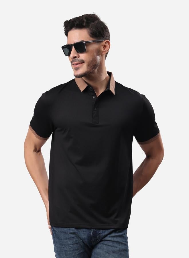 Stylox Contrast Trim Short Sleeve Regular Fit Polo T-Shirt - Image 5