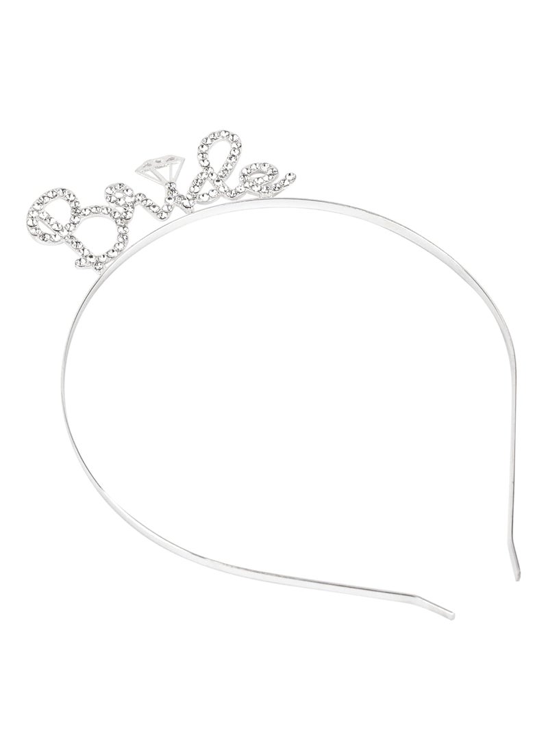 AUEAR - AUEAR Silver Rhinestone Bride Headbands with Elegant Crown Tiara for Wedding Party - Image 1