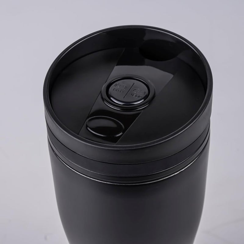 Nessan Insulated Stainless Steel Vacuum Mug, 360ml - Your Perfect Portable Thermal Tumbler for Hot and Cold Beverages Anywhere: Home, Gym, Outdoors, Office, and School - Black - Image 3