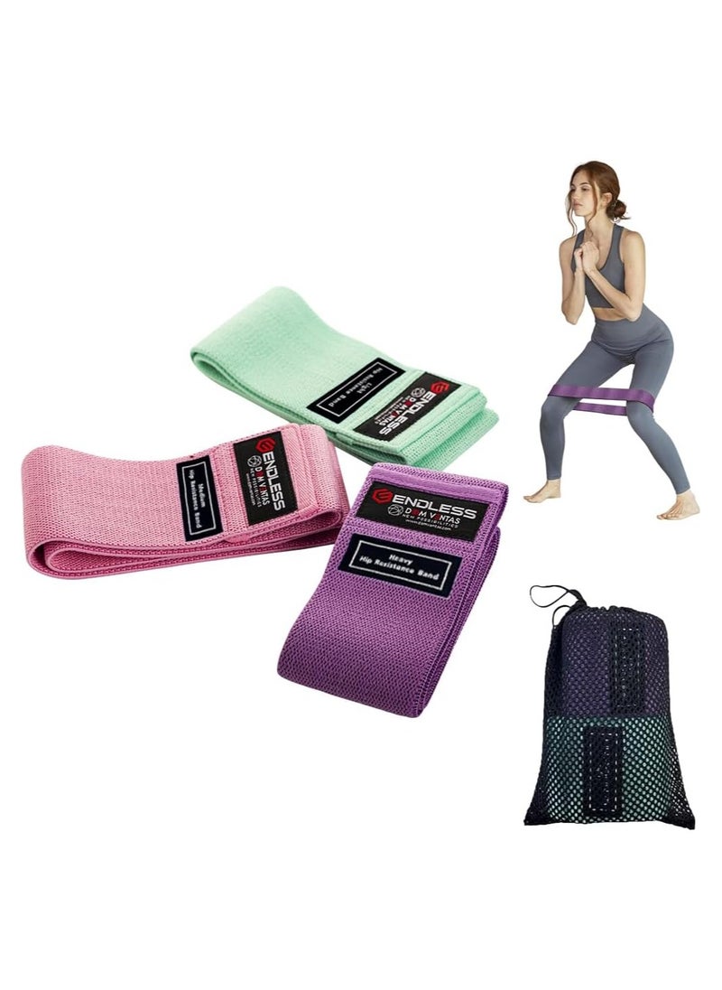 ENDLESS  - Resistance Loop Bands Set of 3 Pcs With Light, Medium and Heavy Resistance Level | Multi Colour | For Squats, Stretching, Hip & Glute Heavy Workouts for Men & Women - Image 1