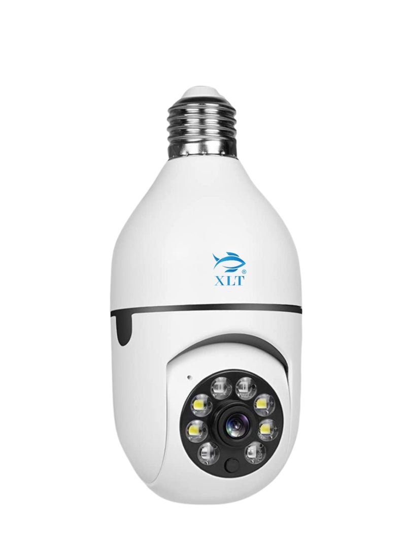 XLT Smart WIFI Led Light Bulb Security Camera, 360 Degrees 1.0MP Cam Home  IP Camera, with Night Vision, Two Way Audio, Smart Motion Detection - Image 1