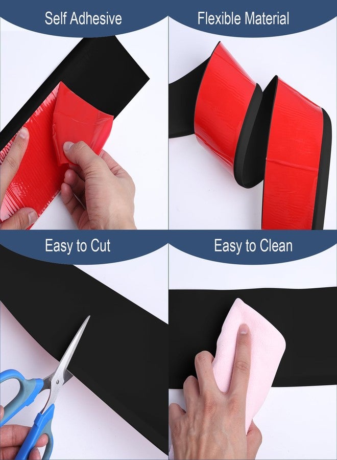 DGSL DSGL Flexible Baseboard Molding Trim, Self-Adhesive Vinyl Wall Base,Peel and Stick Rubber Wall Base Moulding Trim (Black, 4 in x 10 Ft) - Image 5