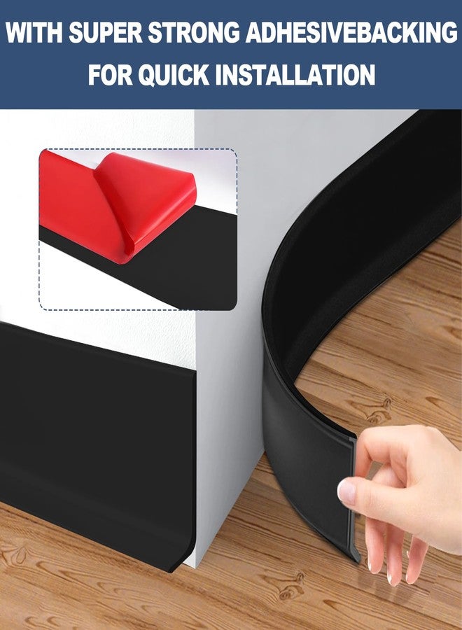 DGSL DSGL Flexible Baseboard Molding Trim, Self-Adhesive Vinyl Wall Base,Peel and Stick Rubber Wall Base Moulding Trim (Black, 4 in x 10 Ft) - Image 4