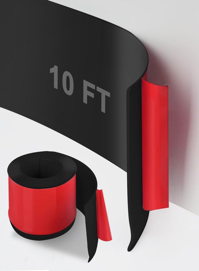 DGSL DSGL Flexible Baseboard Molding Trim, Self-Adhesive Vinyl Wall Base,Peel and Stick Rubber Wall Base Moulding Trim (Black, 4 in x 10 Ft) - Image 1