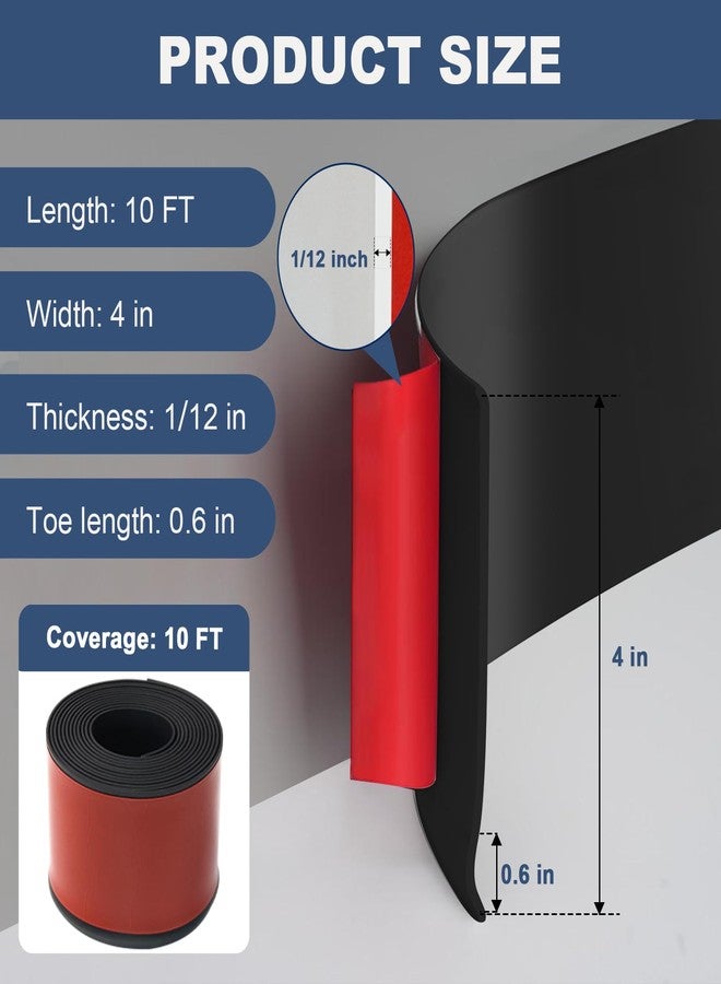 DGSL DSGL Flexible Baseboard Molding Trim, Self-Adhesive Vinyl Wall Base,Peel and Stick Rubber Wall Base Moulding Trim (Black, 4 in x 10 Ft) - Image 2