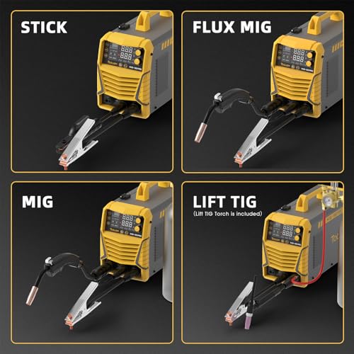TOOLIOM 4 in 1 MIG Welder 180A Gas MIG/Flux MIG/Stick/Lift TIG Multiprocess Welding Machine 110V/220V Welder Kit with Lift TIG Torch - Image 5