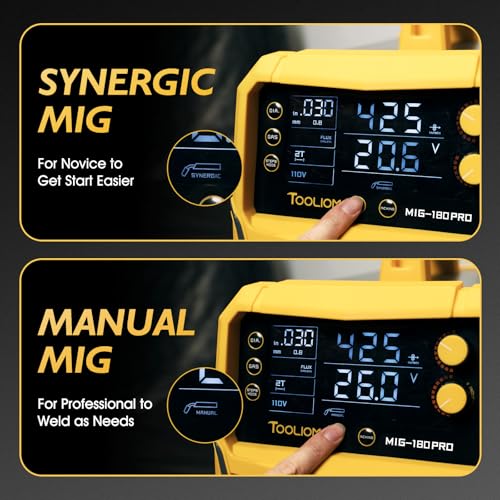 TOOLIOM 4 in 1 MIG Welder 180A Gas MIG/Flux MIG/Stick/Lift TIG Multiprocess Welding Machine 110V/220V Welder Kit with Lift TIG Torch - Image 2