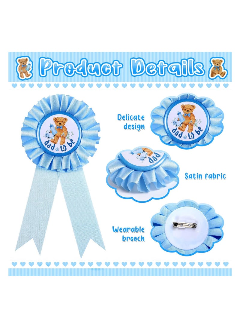 SOLARAE Bear Theme Mom to Be Sash, Baby Shower Dad to Be Pin and Flower Crown Headband for Gender Reveals Party Baby Shower Party Favors Decorations for Boys and Girls Pregnancy Props Keepsake - Image 3