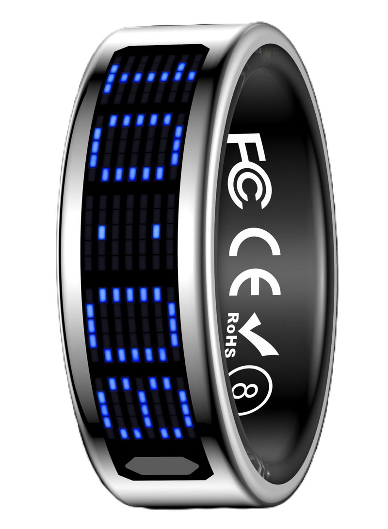 general Smart Ring SR16 for Heart Rate Monitoring, Blood Oxygen Monitoring, Sleep Monitoring, Motion Detection, Multi-Functional Display, All-Weather Protect Your Health with Caller ID reminder, IP68 Waterproof, Silver No.13, Internal Diameter: 22.3mm, Perimeter: 70mm - Image 5