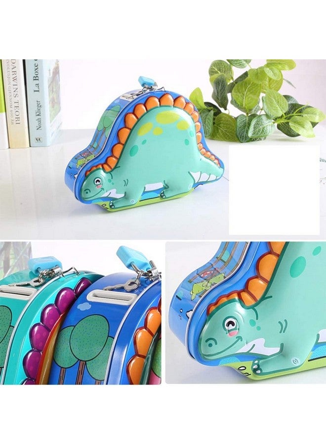 FunBlast Piggy Bank for Kids - Dinosaur Themed Money Saving Tin Coin Bank with Lock and Key - Money Bank, Coin Box for Kids, Birthday Return for Boys & Girls (1 Pc; Random Color Dispatch) - Image 3