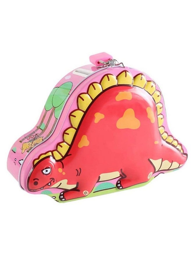 FunBlast Piggy Bank for Kids - Dinosaur Themed Money Saving Tin Coin Bank with Lock and Key - Money Bank, Coin Box for Kids, Birthday Return for Boys & Girls (1 Pc; Random Color Dispatch) - Image 1