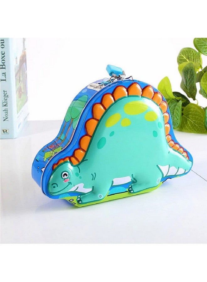 FunBlast Piggy Bank for Kids - Dinosaur Themed Money Saving Tin Coin Bank with Lock and Key - Money Bank, Coin Box for Kids, Birthday Return for Boys & Girls (1 Pc; Random Color Dispatch) - Image 2