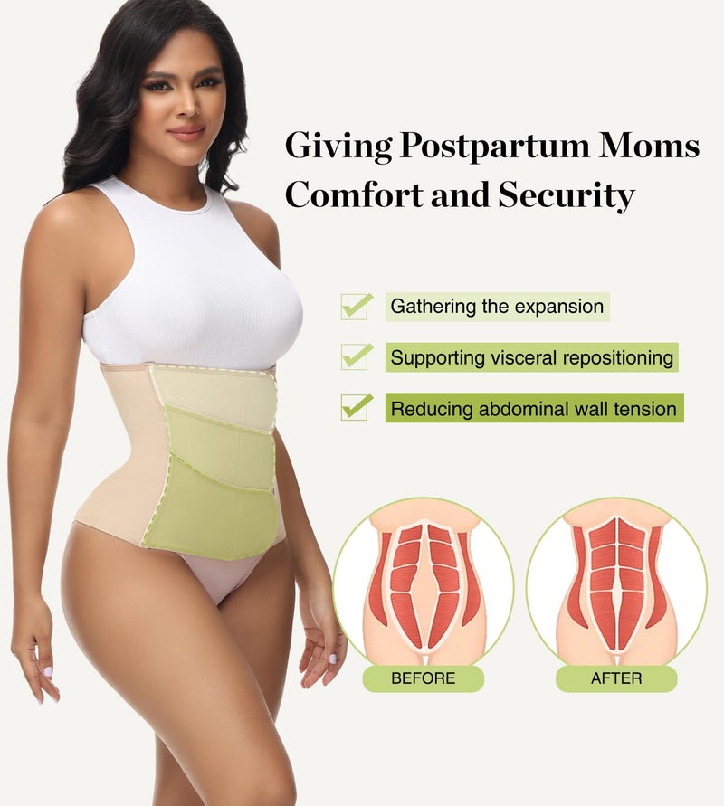 SHAPSHE Waist Trainer for Women Postpartum Waist Binder Waist Cincher Corset Shapewear Stomach Wrap - Image 5