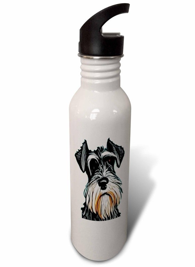 3dRose Cool Colorful Cute Schnauzer Dog Head in Water Color Style Pet... - Water Bottles (wb-385083-2) - Image 1
