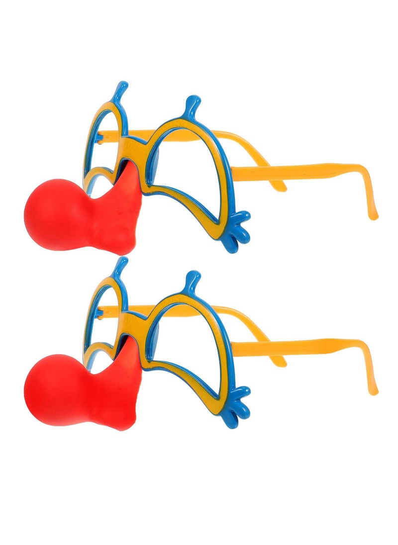 نظارات مضحكة، ٢ قطعة أنف مهرج نظارات مهرج دمى مضحكة، نظارات تمويه، هدايا حفلات رائعة، مناسبة للحفلات، صور مضحكة - Image 1