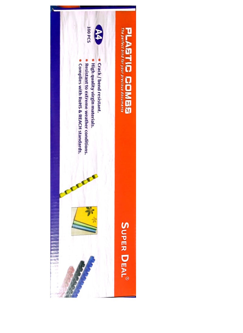SUPER DEAL 50-Piece Binding Combs 32mm White  - Image 3
