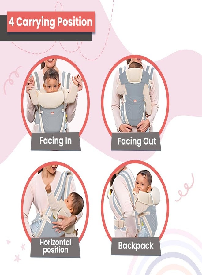 Infantso 4-Way Baby Carrier with 4 Carry Positions, Baby Carrier for 3 to 24 Months, Adjustable Baby Carrying Bag for New-Born to Toddler Carrier, Max Weight Up to 9 Kgs - Image 4