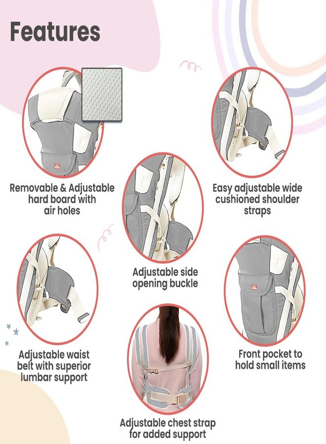 Infantso 4-Way Baby Carrier with 4 Carry Positions, Baby Carrier for 3 to 24 Months, Adjustable Baby Carrying Bag for New-Born to Toddler Carrier, Max Weight Up to 9 Kgs - Image 5