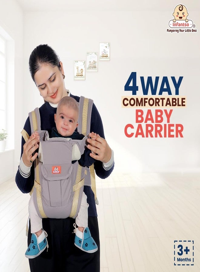 Infantso 4-Way Baby Carrier with 4 Carry Positions, Baby Carrier for 3 to 24 Months, Adjustable Baby Carrying Bag for New-Born to Toddler Carrier, Max Weight Up to 9 Kgs - Image 1