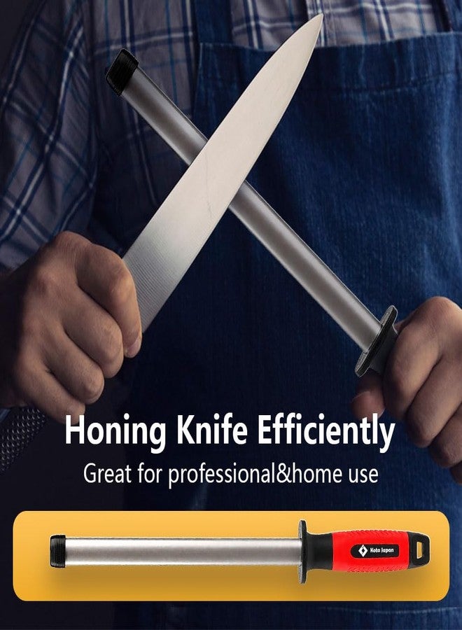 Koja Kota Japan 10-inch Professional Diamond Rod with Carbon Steel Core Dual Grit Sharpener Stick - Coarse Diamond Hone & Fine Ceramic Polishing for Chef, Kitchen, Hunting Knives and other Tools - Image 4