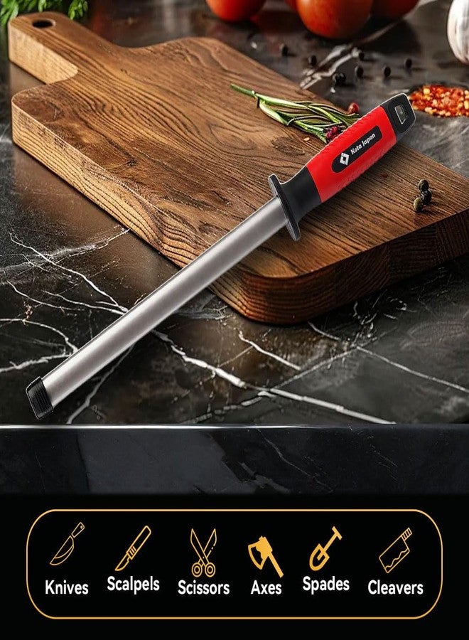 Koja Kota Japan 10-inch Professional Diamond Rod with Carbon Steel Core Dual Grit Sharpener Stick - Coarse Diamond Hone & Fine Ceramic Polishing for Chef, Kitchen, Hunting Knives and other Tools - Image 5
