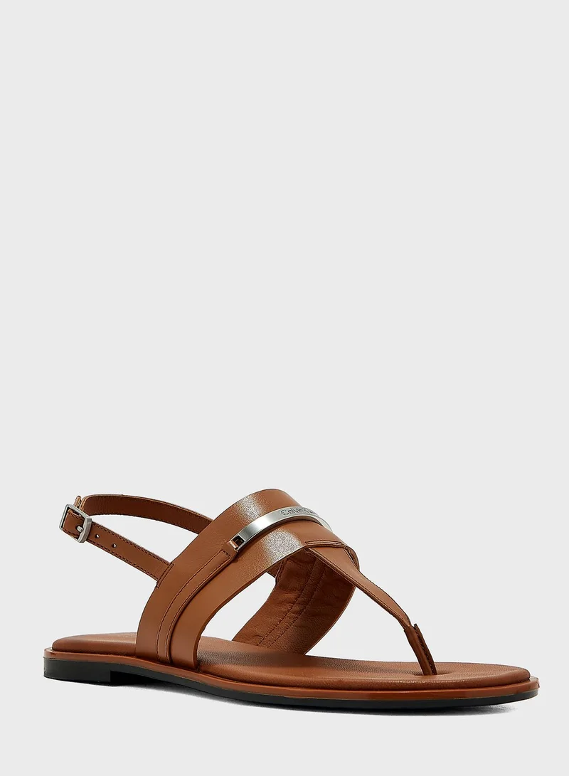 CALVIN KLEIN Almond Ankle Strap Sandals