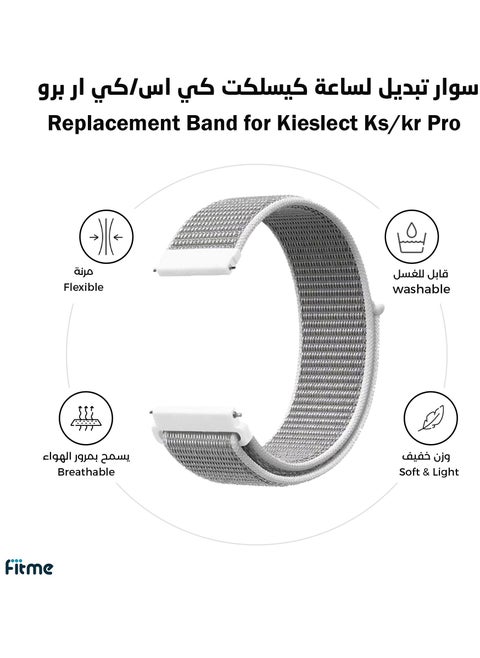 Nylon loop Replacement Band for Kieslect Ks / kr Pro Watches (22 mm)