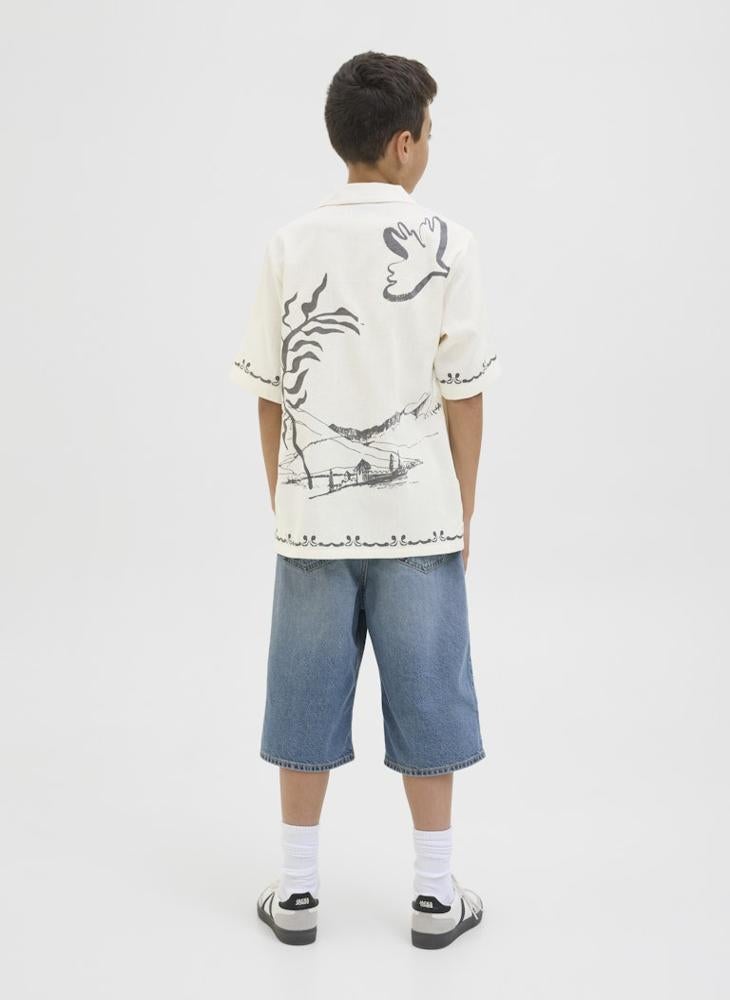 Jack & Jones Junior - Kids Jorseersucker Aop Shirt - Image 1