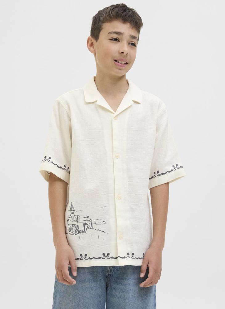 Jack & Jones Junior - Kids Jorseersucker Aop Shirt - Image 1