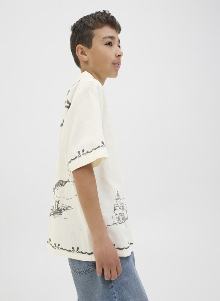 Jack & Jones Junior - Kids Jorseersucker Aop Shirt - Image 1