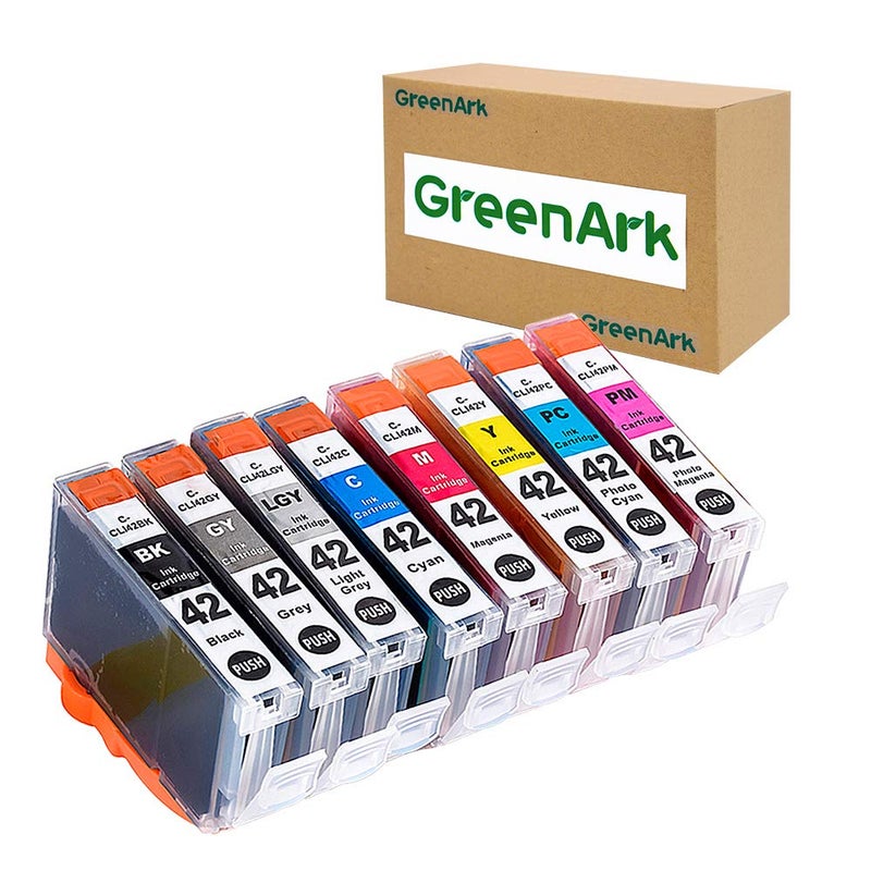 GREENARK 8 Pack Compatible CLI-42 CLI42 Multipack Ink Tanks Ink cartridges for Canon Pixma Pro-100 Pro100 Printers - Image 1