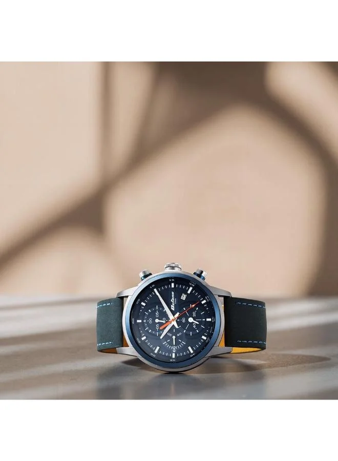 تيتان Men's Leather Chronograph Watch 90086KL01 - 46 mm