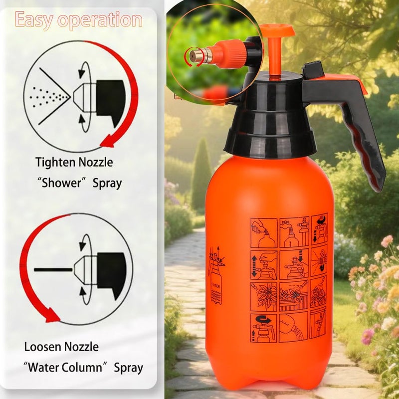 MRPAPA Pressurized Hand Sprayer - Multi-Purpose Garden Sprayer Gallon with Adjustable Nozzle (1L-Orange) - Image 4