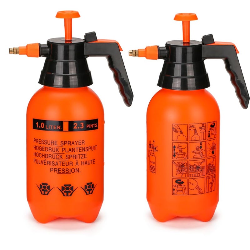 MRPAPA Pressurized Hand Sprayer - Multi-Purpose Garden Sprayer Gallon with Adjustable Nozzle (1L-Orange) - Image 1