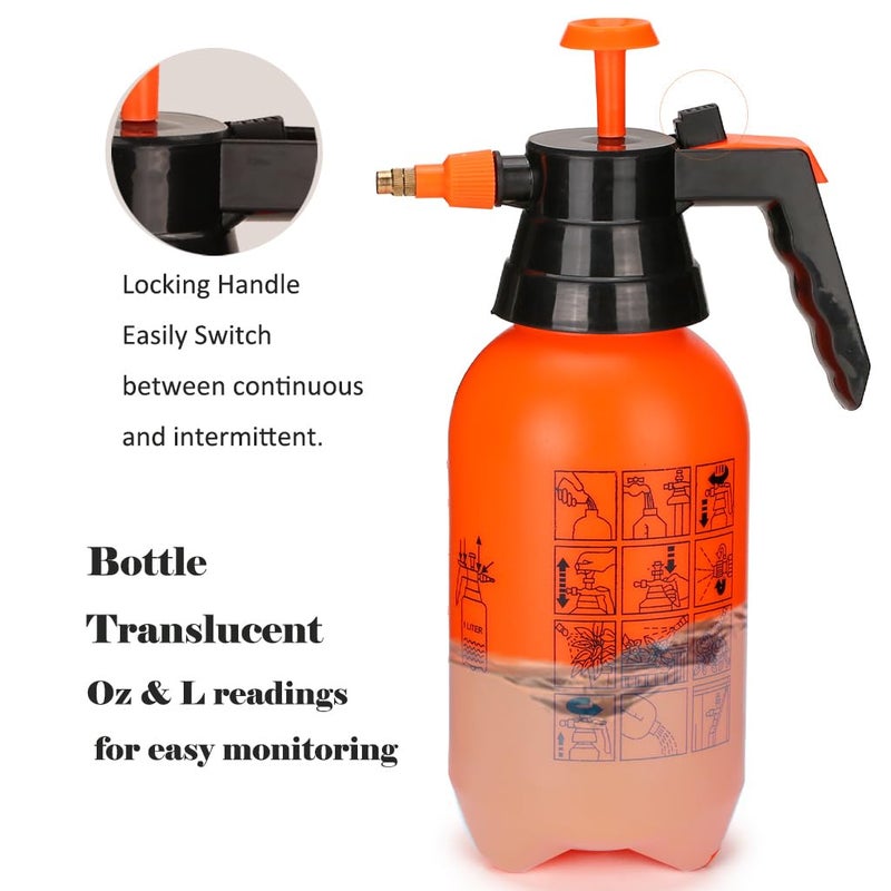 MRPAPA Pressurized Hand Sprayer - Multi-Purpose Garden Sprayer Gallon with Adjustable Nozzle (1L-Orange) - Image 3